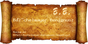 Büchelmayer Benignusz névjegykártya